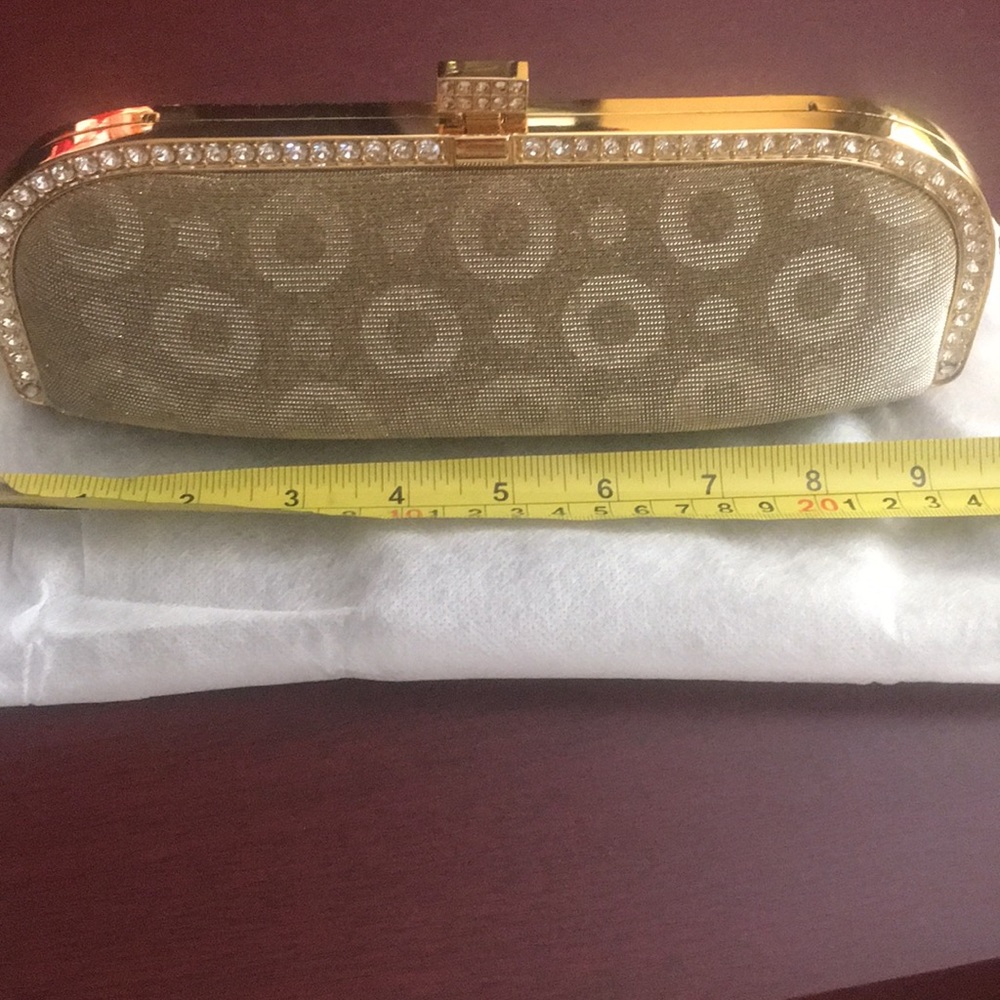 Gold evening clutch
